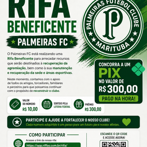 RIFA BENEFICIENTE 💸 PIX R$ 300,00 NA HORA! Garanta já o seu número por apenas R$ 10,00 🎟️