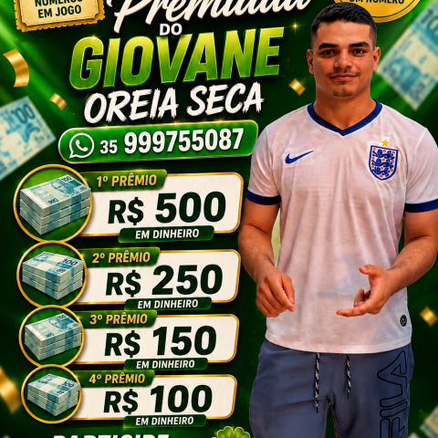 Rifa premiada do Geovane oreia seca