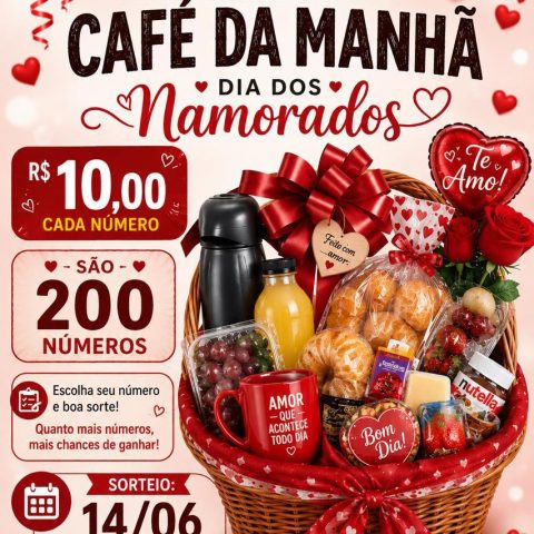 CESTA DE CAFÉ DA MANHÃ DO DIA DOS NAMORADOS