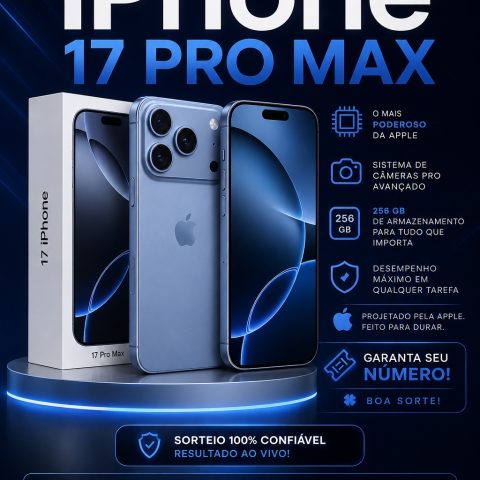 🎉 RIFA iPhone 17 Pro Max 📱 Participe e concorra a um iPhone 17 Pro Max novinho!